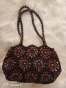 Sac perlée marron