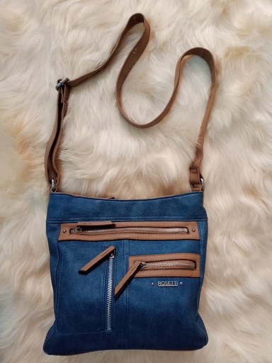 Sac bleu marron Rosetti